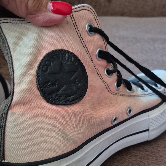 Converse All Star Pink and Gray Sneakers - Picture 3 of 6